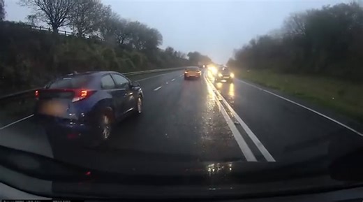Dash-cam footage shows drunk driver nearly crash numerous times on busy road