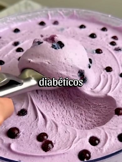 Helado de Arándanos Saludable sin Azúcar para Diabéticos