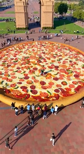 World Biggest pizza In india gate Delhi 😱🤯 #ytshorts #shorts #ai #funny #food