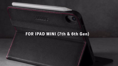 TORRO Case Compatible with iPad mini 7/6 – Genuine Leather iPad mini 7th / 6th Generation (2024/2021) Cover with Stand Function, Apple Pencil Connectivity and Wake Sleep Function (Navy Blue)