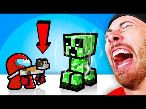 Among Us Mini Crewmate DESTROYS Minecraft Mobs!