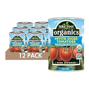 Take Root Organics Petite Diced Organic Canned Tomatoes, 14.5 oz Can (Pack of 12 Cans)