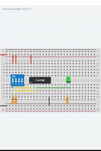 Compuerta lógica NAND en Tinkercad