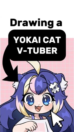 Let's draw a YOKAI CAT V-tuber!!