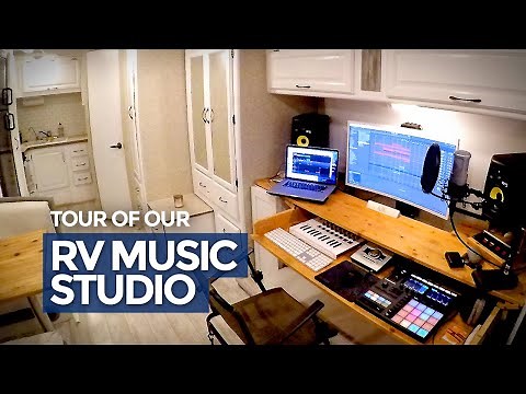 RV Music Studio Tour w/ Full Gear Breakdown - Full-Time RV Remodel