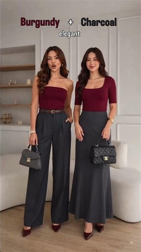 BURGUNDY Colour combination you need to save for later Follow for more fashion & styling tips #style