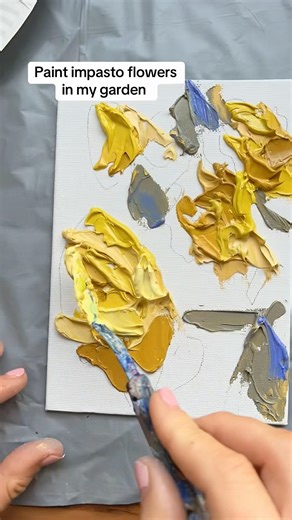 Thick acrylic and modelling paste #howtopaint #acrylicpainting