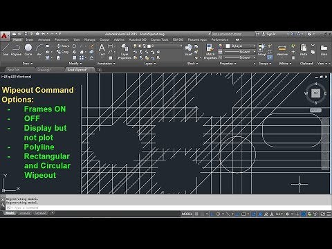 AutoCAD Wipeout Command Tutorial Complete | Frame Visible, Circle, Does not Print, Polyline