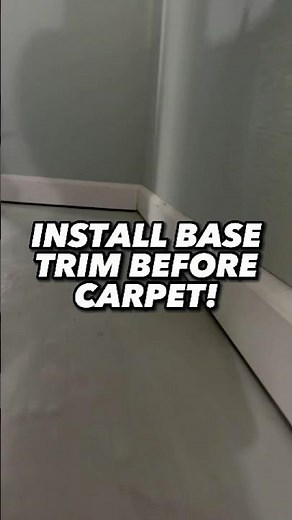 Project Update: We always recommend installing your base trim before you install carpet! 🎥 #diy