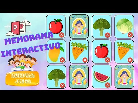 Memorama Interactivo de Frutas y Verduras en Power Point || Tutorial paso a paso