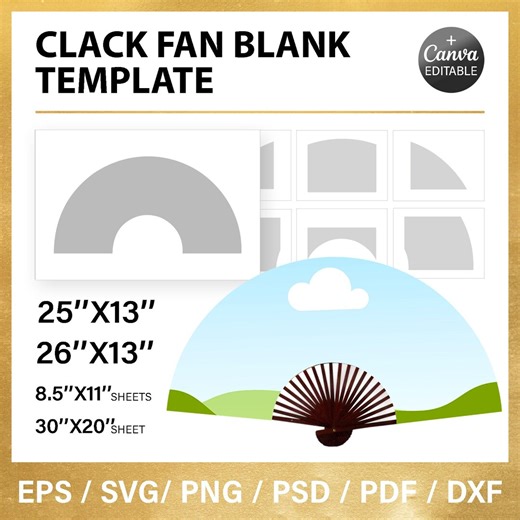 Clack Fan Canva Editable Template, Drag Queen Fan Blank Template, DIY, Hand Fan, Custom, Folding Fan, Sublimation, Instant Download - Etsy
