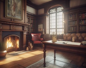 Old English Study Virtual Background for Zoom Meeting Video Conferences - Etsy