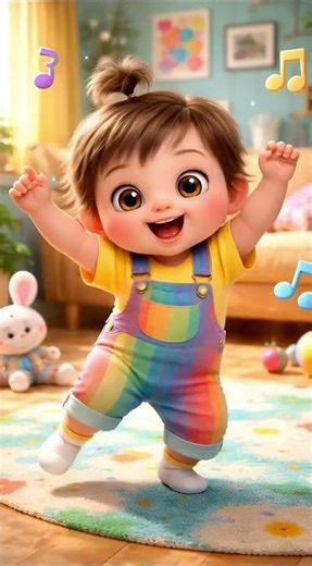 Cute Cartoon Kid Dancing to Music - 3D Animation