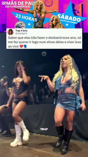 TRAP 4 GIRLS on Instagram: "AMANHÃ ACONTECE UM DOS ÚLTIMOS SHOWS DAS @IRMASDEPAU EM FLOLIPA 😱🗣️ Já garantiram o ingresso de vocês? Pra depois não ficar chorando falando "Aí queria ter vivido isso". Informações: Onde: Deraiz - Av. Pref. Acácio Garibaldi São Thiago, 1777 - Lagoa da Conceição, Florianópolis/SC Quando: Sábado, 29 de novembro, às 23 horas Classificação: 18 anos. Menores de 18 anos acompanhados por responsável. Realização: Lado C Ativadora Cultural | Todt Produções | Deraiz 🎟️ Ingr