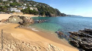 Cala Sant Francesc in Blanes Girona Spain Mediterranean beach Paseo de Ronda Luxury urbanization with private beach on the Costa Brava