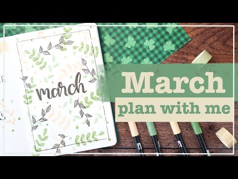 March 2024 | Bullet Journal Set Up | Plan With Me - Leaf Theme