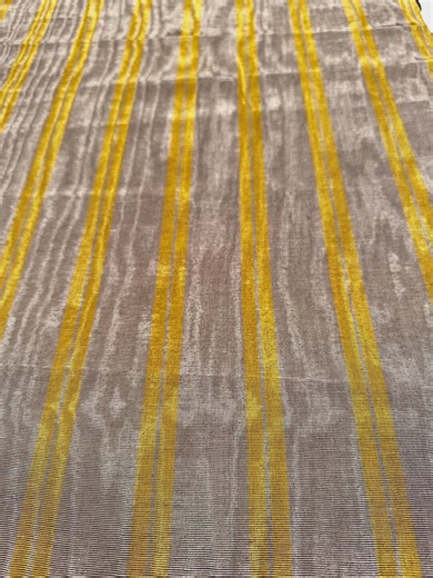 Silk Moiré Fabric – Bronze & Yellow Stripes - Etsy