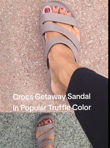 This truffle color is even prettier in person! It will match everything. #crocs #sandalsforwomen #tiktokshop #tiktokshopfinds #travelessentials