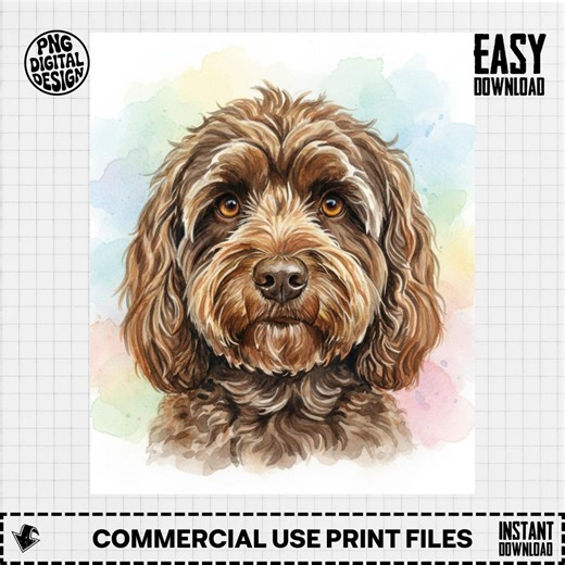 Cockapoo Digital PNG, Dog Portrait Art, Watercolor Pet Clipart, Brown Puppy Download, Fluffy Dog Image, Pet Lover Gift, Animal Graphics - Etsy UK