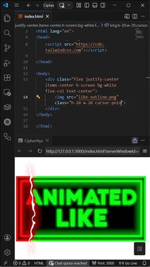 I Made a Spinning Like Button and It's Simple #frontend #coding #shorts