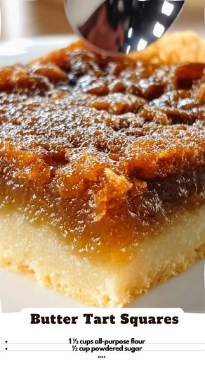 All the gooey, buttery goodness of a classic butter tart, made easy! A rich, sweet filling over a tender shortbread crust. #ButterTarts #ButterTartSquares #Shortbread #EasyBaking #DessertBars #CanadianRecipes #Gooey | Recipes all time