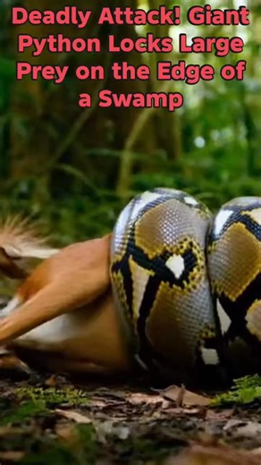 Deadly Attack! Giant Python Locks Large Prey on the Edge of a Swamp | Iswandi Iswandi Wandy