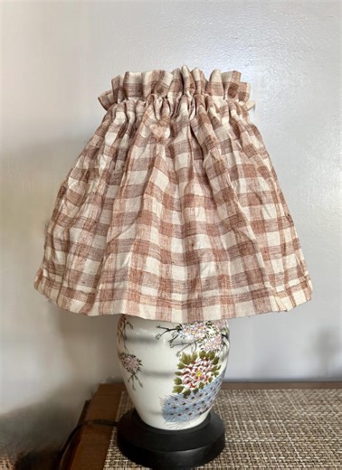 Cotton Lampshade Slipcover - Beige off White Checked Hand Woven Fabric Skirt, Hand Loomed Cover - Etsy
