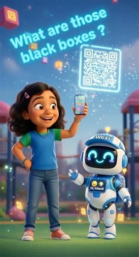 How Does Your Phone Read a QR Code SO FAST? 🧠✨ (Kids Explain!) | Ishi & Wexi #kids #animation #qr