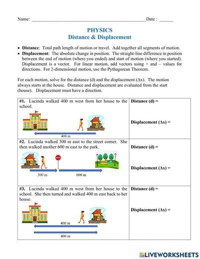 Sp2023 Distance & Displacement Calculations worksheet