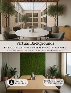 4 Conference Room With Plants Zoom Backgrounds | Virtual Backgrounds for Zoom, MS Teams, Google Meet, Video Conferences, Streaming - Etsy Canada
