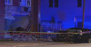 Building damaged after wrong-way crash in Chatham