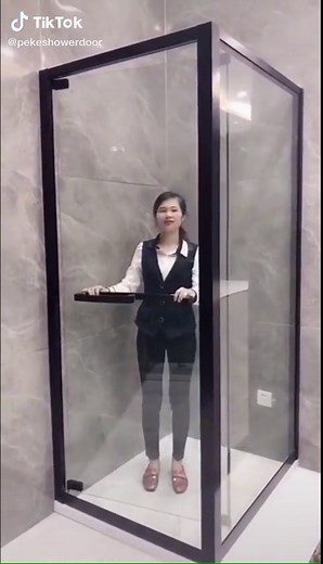 Smooth Roller Corner Sliding Shower Door System with Easy Clean Tempered Glass