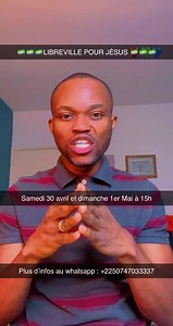1K reactions · 80 shares | Libreville pour JÉSUS CHRIST…  GABON est-ce que vous êtes prêt ???? Plus de 2000 personnes attendues pour célébrer JÉSUS CHRIST ce 30 avril et 1er Mai. JÉSUS CHRIST sera prêcher et démontré sans mesure  prière en faveur de la paix et la prospérité du Gabon #JESUS_robot #evangile_sans_filtre #malgre_la_loi_jentrerai_chez_le_roi | Amagou Wilfried Zahui | Facebook