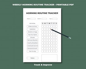 Morning Routine Tracker Printable | Daily Habit Planner | Self Care Checklist | Wellness Planner PDF - Etsy Canada