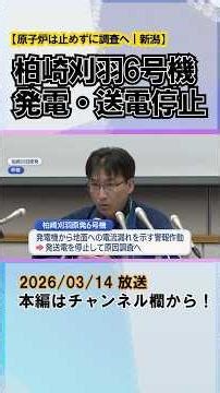 [Kashiwazaki-Kariwa Nuclear Power Plant | Unit 6] Power generation and transmission will be stopp...
