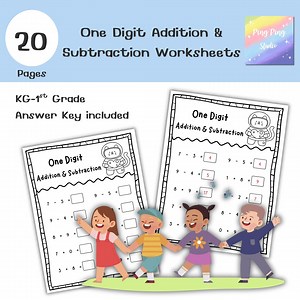 One Digit Addition and Subtraction Worksheets | Kindergarten Math Practice | 20 Pages Printable PDF - Etsy Canada