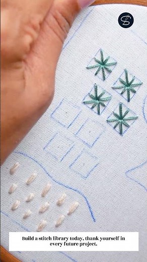 Hand Embroidery Stitch Book (Whimsical pattern, 4 stitches) | Page 4 (FULL video link in comments)