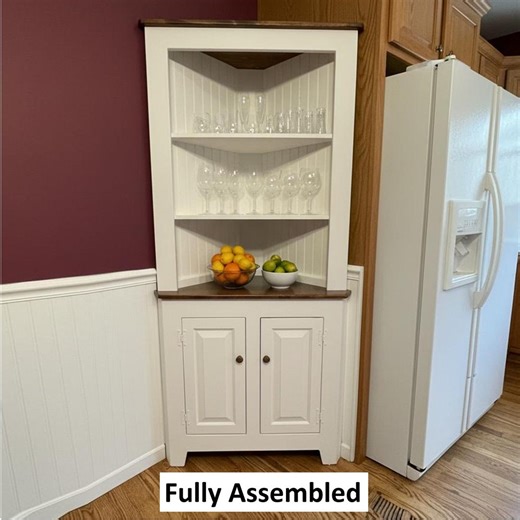 Corner Cabinet - Multipurpose Amish Handmade Large Cabinet - Farmhouse - Primitive Jelly Cabinet - Cupboard - Storage - Case Goods - Home - Etsy