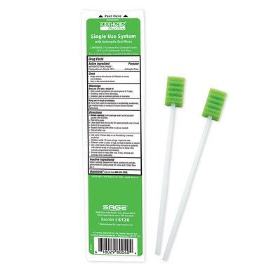 Sage Toothette Plus Swabs with Antiseptic Oral Rinse
