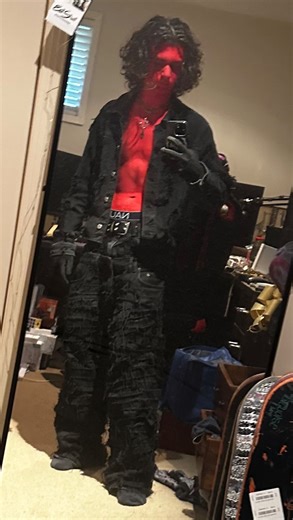 Ethan Crump on Instagram: "DIY HALLOWEEN PANTS TUTORIAL VIDEO 👹‼️🔥 … … … Long awaited video of me making pants for the spooky season fit. I love making these types of videos so any suggestions or ideas are always appreciated 🙏 #brisbane #fashion #fyp #skateboarding #skate #skateboard #australia #diy #art #custom #halloween"