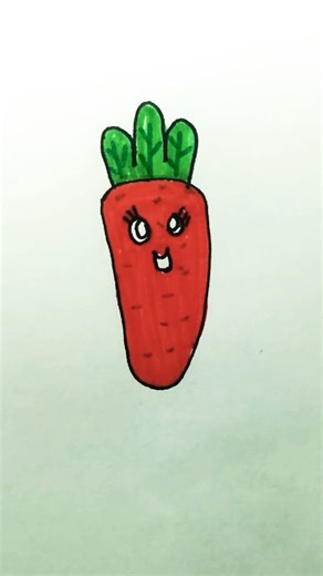 How to Draw a Cute Carrot 🥕 | Easy Drawing for Kids #Shorts #art