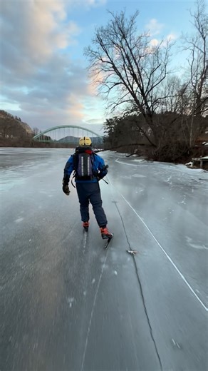 Heidi and I catching the morning light on the Connecticut river#wildiceskating | Small Axe Farm