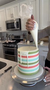 Striped Buttercream Cake Colors: Sage Green, Sky Blue, Coral @chefmaster #theblondewhobakes #cakes #cake #cakedecorating #stripedcake #stripes #cakedesign #caketutorial #dessert #foodie #food #cakeoftheday #buttercream #cakesofinstagram #instagram #instagood #instafood #cakesofinstagram #cakestagram #cakesofig | The Blonde who Bakes