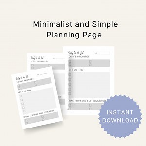Minimal to Do List Printable| Simple Daily Task List Template | Digital | Productivity Planner | Letter Size A4 | Planning Page | Task List - Etsy Canada