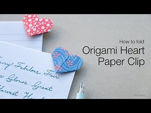 How to fold Origami Heart Corner Paper Clip
