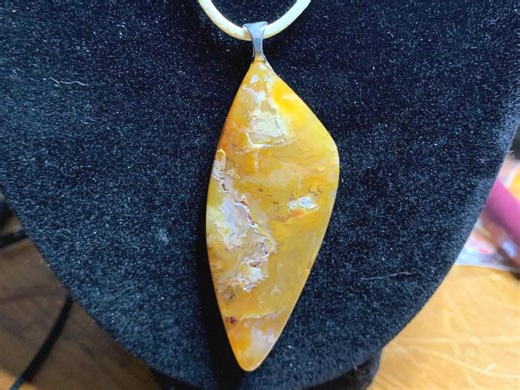 Agate Cabochon Pendant - Honey Colored - Etsy