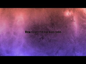 How to get the backup code