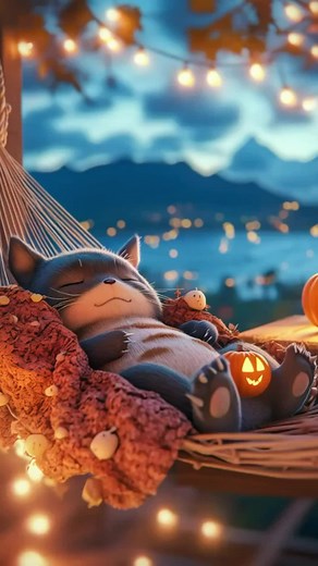 3D ダイナミック壁紙 トトロ 秋のハロウィン