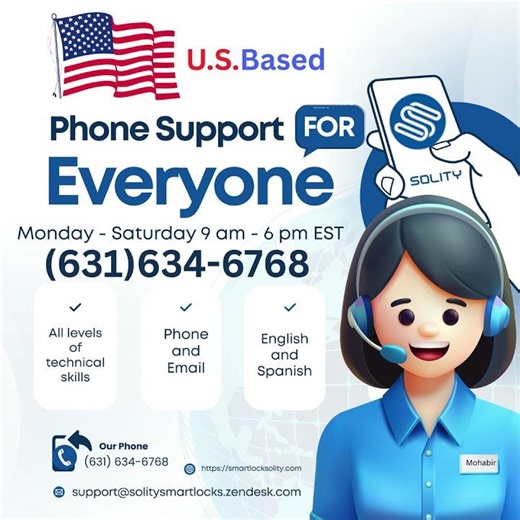 Solity Smart Locks USA Based Technical Support
