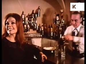 Swinging 60s Paris nightclub, women in mini skirts, French people drink whisky